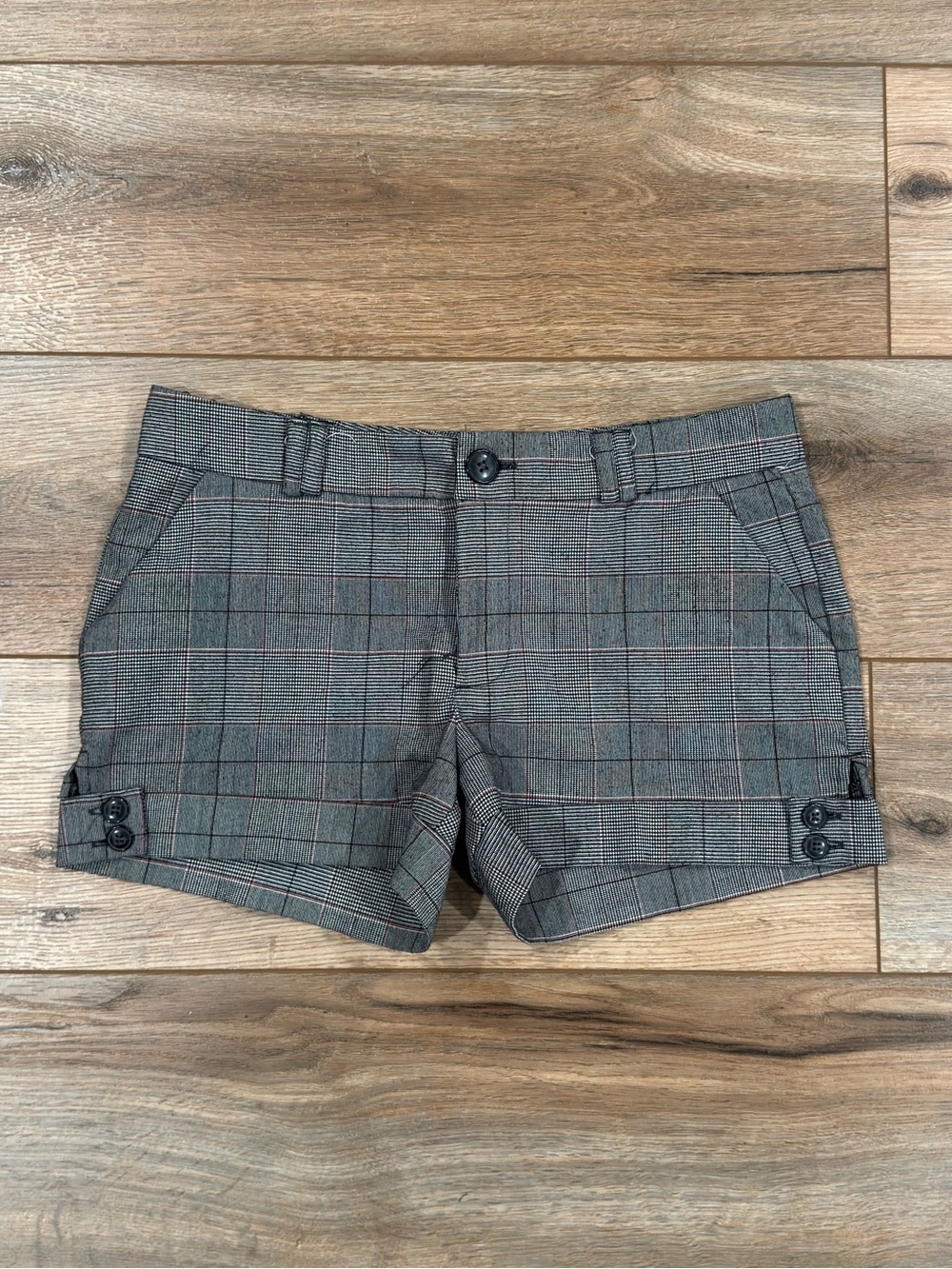 CHARLOTTE RUSSE 2000s Y2k Low-rise Gray Office Siren Plaid Micro Shorts | Sz 28”